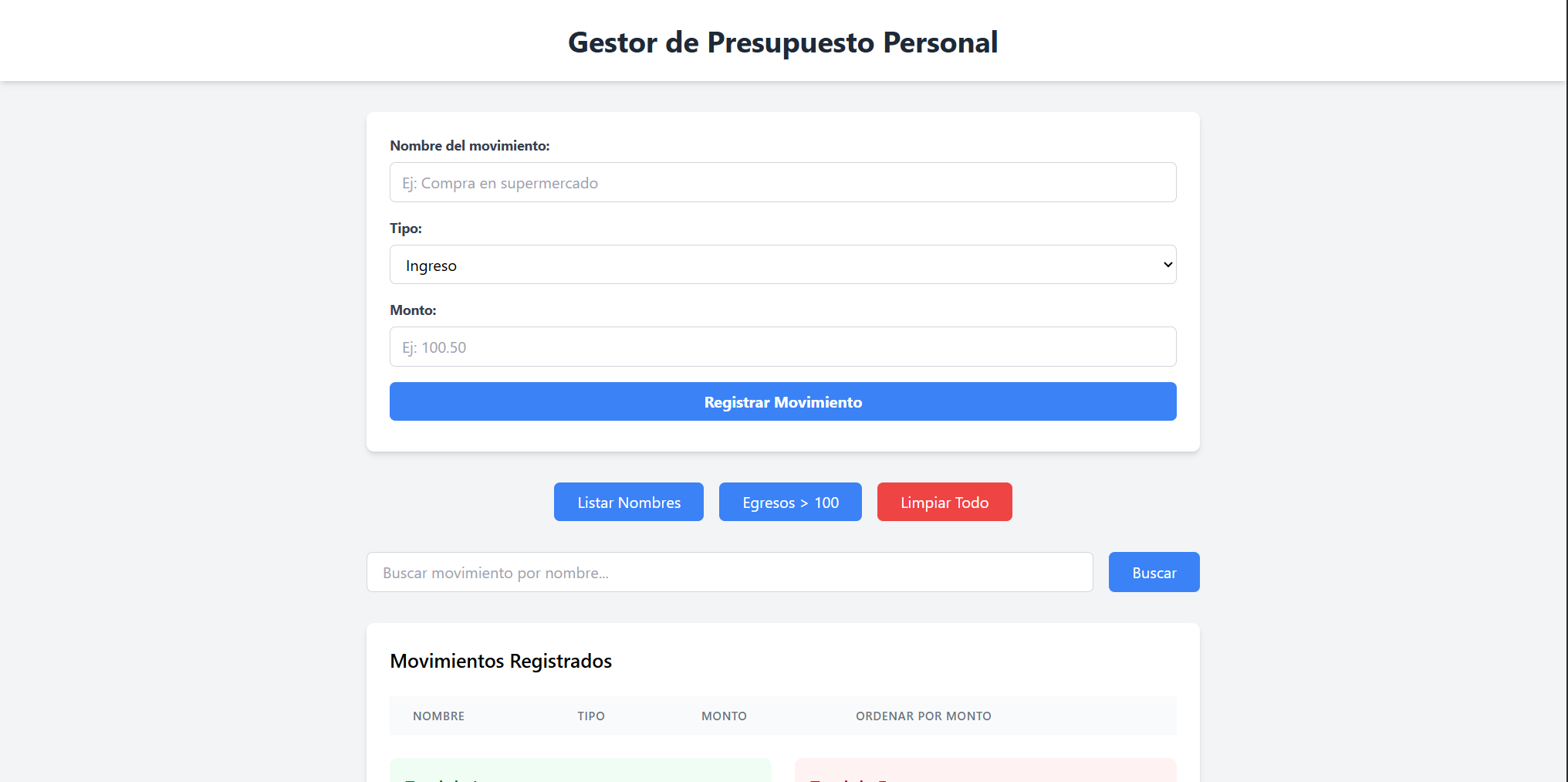 Personal Budget